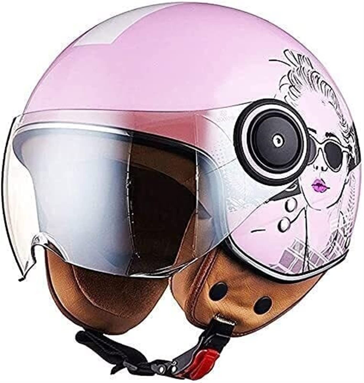 Casque de moto homme et femme vintage taille M pour rouler protégé du vent