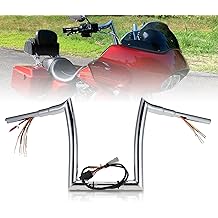 Pre-wired 12" Rise Road Glide Handlebars 1.5 Inch Meathook Ape Hangers for 2008-2013 Harley Road Glide（Chrome）