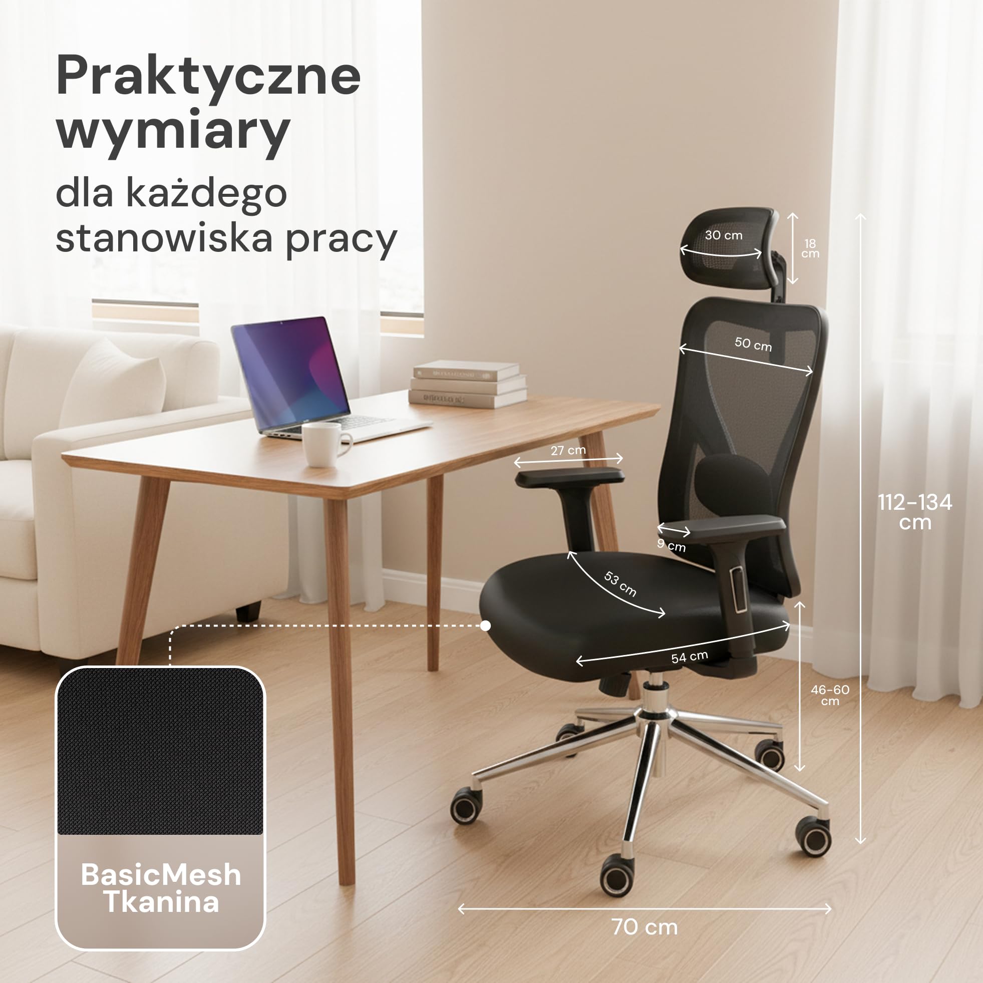 Alpha Ergonomiczne krzesło biurowe [ORIGINAL] Krzesła biurowe | 11 komfortowymi ustawieniami | Fotel i krzesło do biurka do domu | Krzesło biurowe i fotele ergonomiczne do 150kg