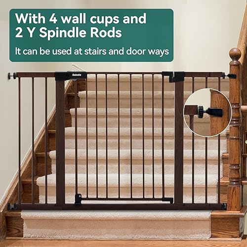 Miniatura 77 de Babelio Puerta de bebé para puertas y escaleras, puerta de 26 a 40 pulgadas con cierre automático para perros y cachorros, fácil de instalar