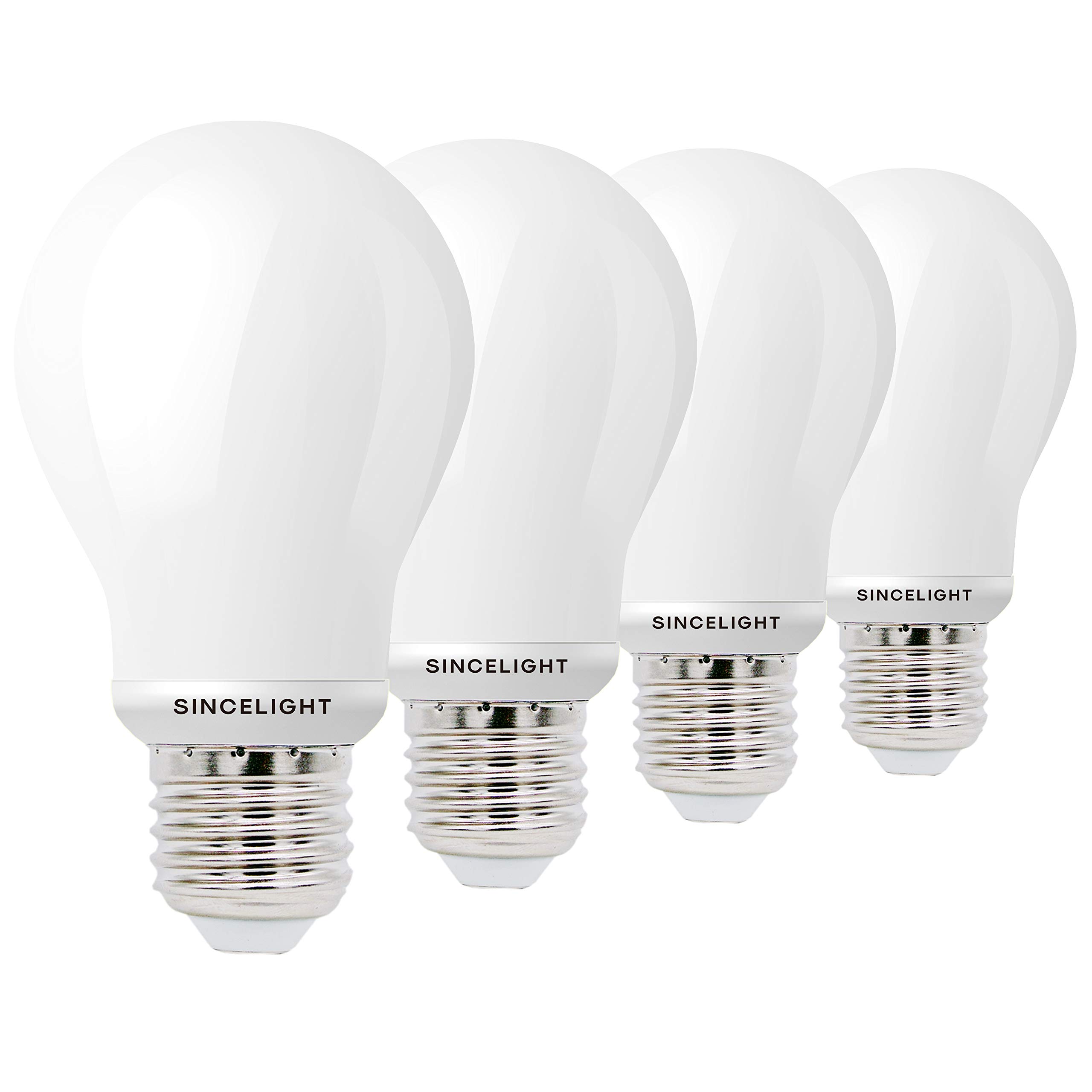 SINCELIGHT5W LED A60 Classic Light Bulb with E27 Base and Milky Diffuser (All-Beam) Omni-Directional, 5W (480lm) Equivalent to 50W, Warm White (2700K), Non-Dimmable, Pack of 4