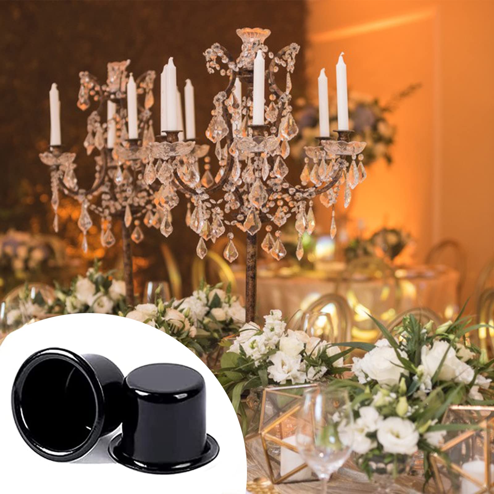 Guidre Kanyka 20 pezzi Portacandele Piccole, in Metallo per Candele, Mini Candeliere, Candelabro Metallo, Candelabri Natalizi, per Soggiorno, Tavolo e Decorazione