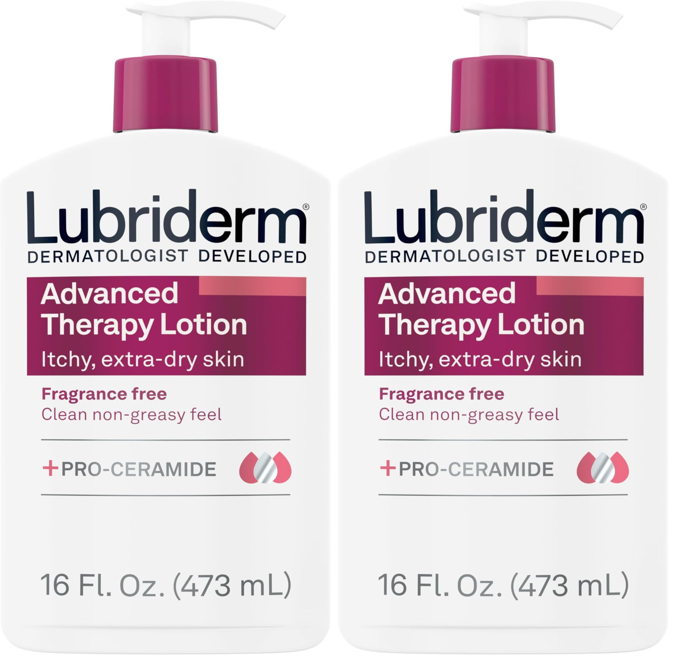 Advanced Therapy Fragrance Free Moisturizing Hand & Body Lotion + Pro-Ceramide with Vitamins E & Pro-Vitamin B5, Intense Hydration for Itchy, Extra Dry Skin, Non-Greasy, 16 fl. oz