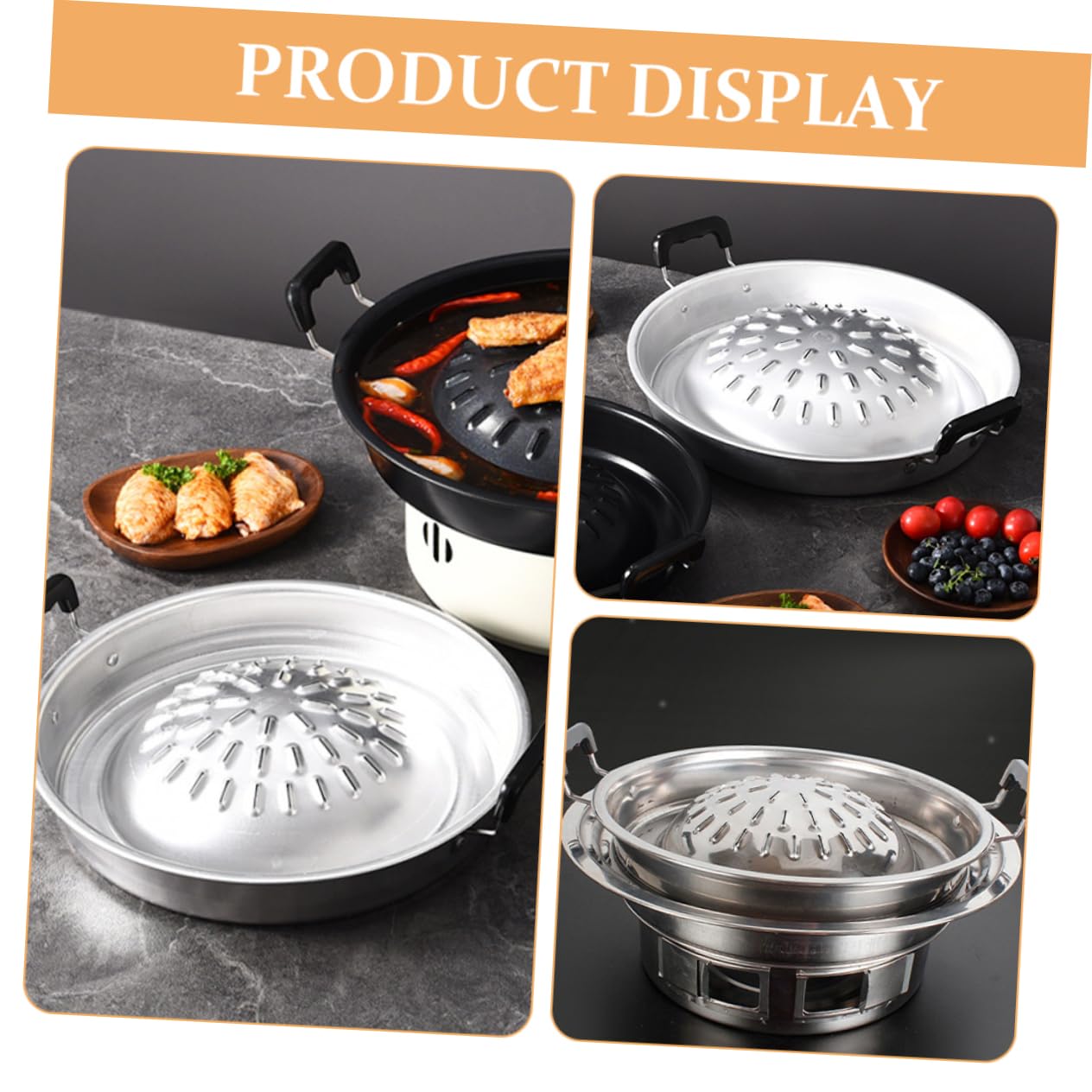 LIFKOME Korean Barbecue Pan for Bulgogi Multi-function Grill Pan Set Grilling Plate