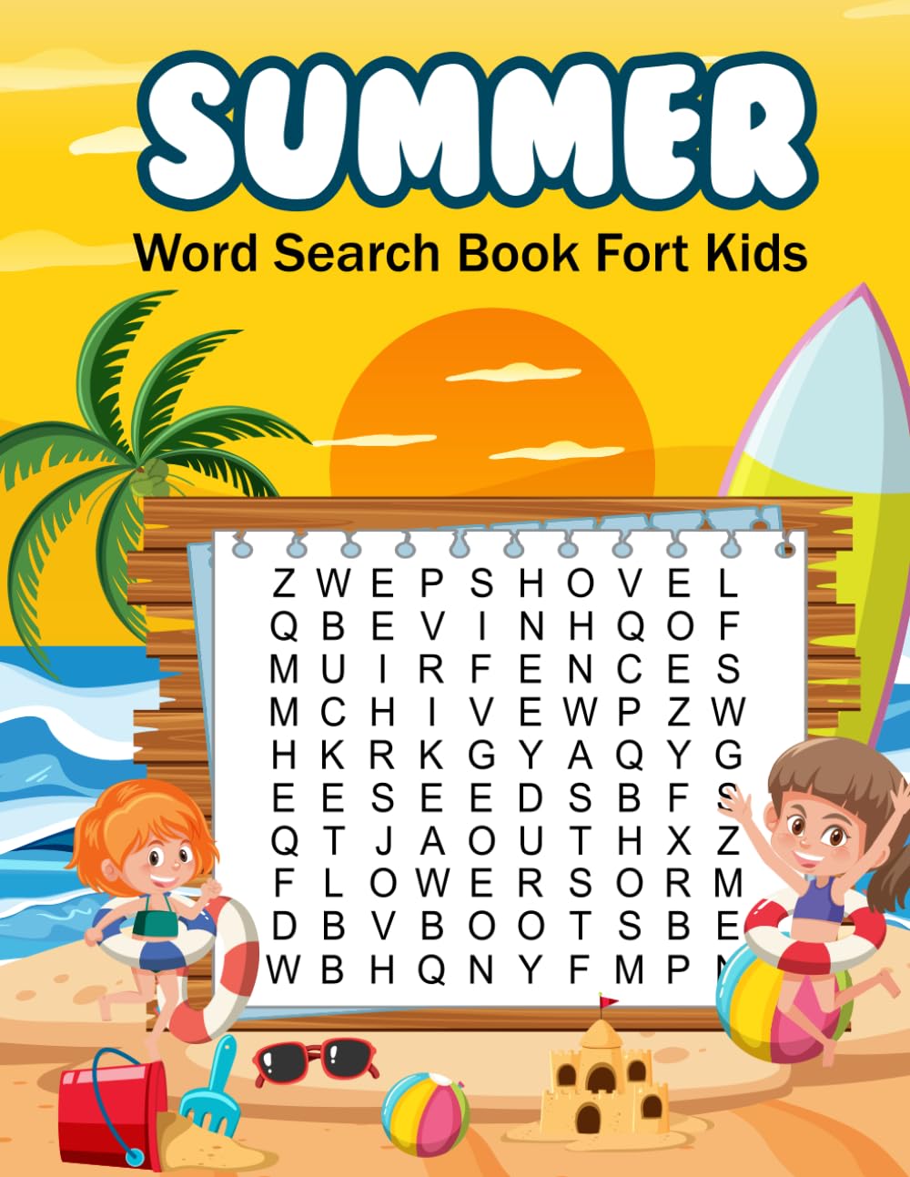 Summer Word Search Book for Kids: Fun Beach & Vacation Puzzles for Learning and Play with 50 word search.