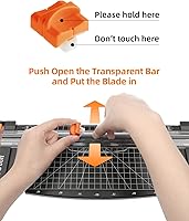 Vista 7 de Firbon Cuchilla de repuesto para cortador de papel con diseño de protección automática de seguridad para recortadora de papel A4 en blanco y negro