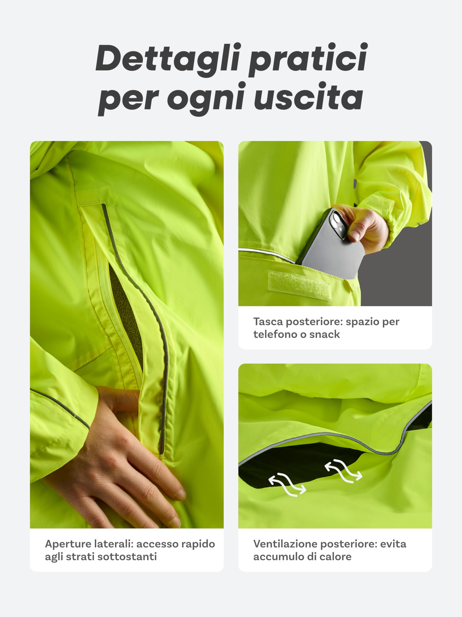 Prowiste Giacca da Ciclismo Uomo & Donna – Impermeabile & Traspirante – Giacca Antipioggia Riflettente Bici con Cappuccio & Tasca Posteriore