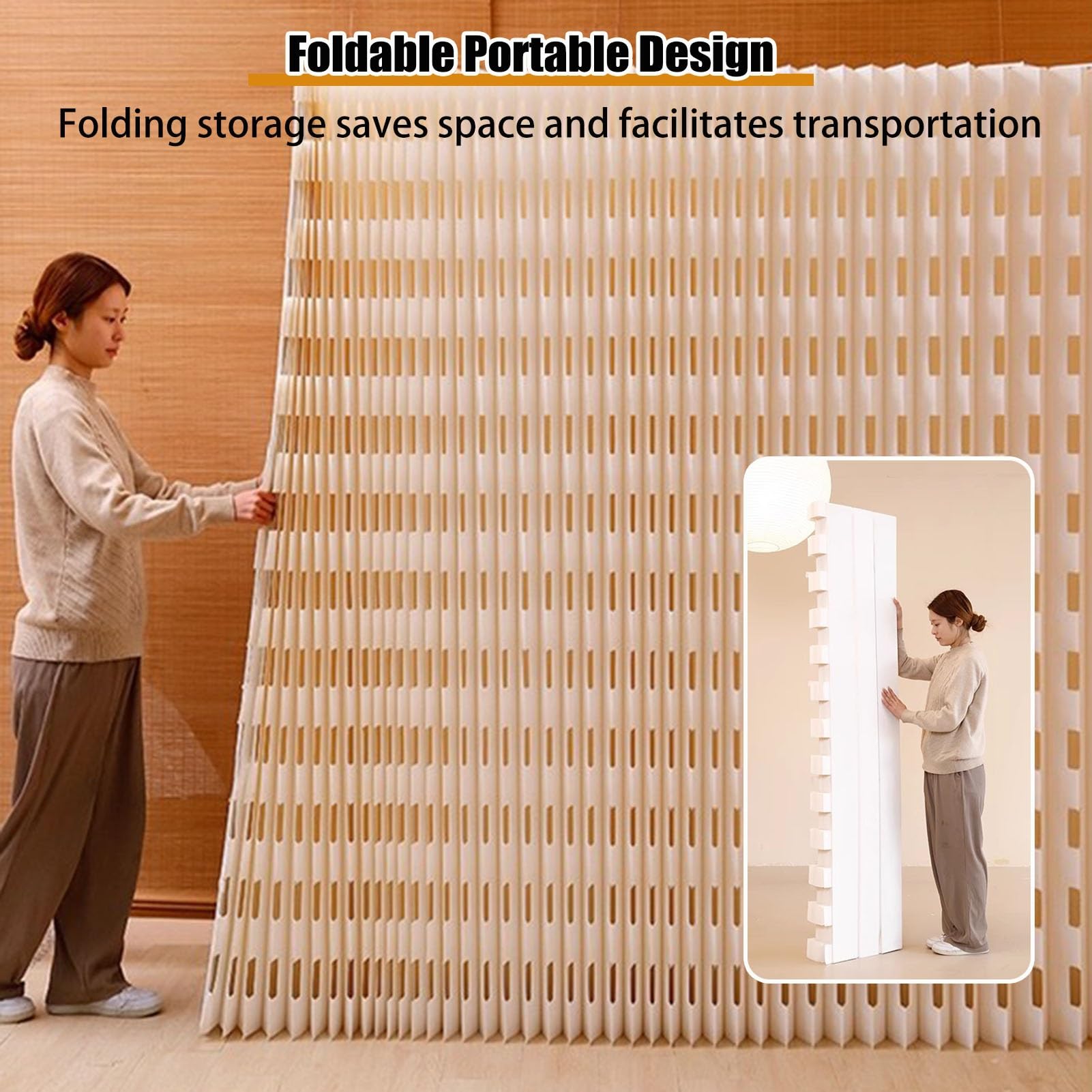 Separador de ambientes plegable y ajustable grande – Portátil para oficina y hogar, separador de espacio flexible (300 x 220 cm)