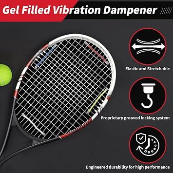 SPORTIC 8 pcs Tennis Racket Dampener, Racket Shock Absorber to Reduce Vibration, Tennis Racquet Vibration Dampener, Racquet Accessories for Tennis Player Sports Favor-4 Colors