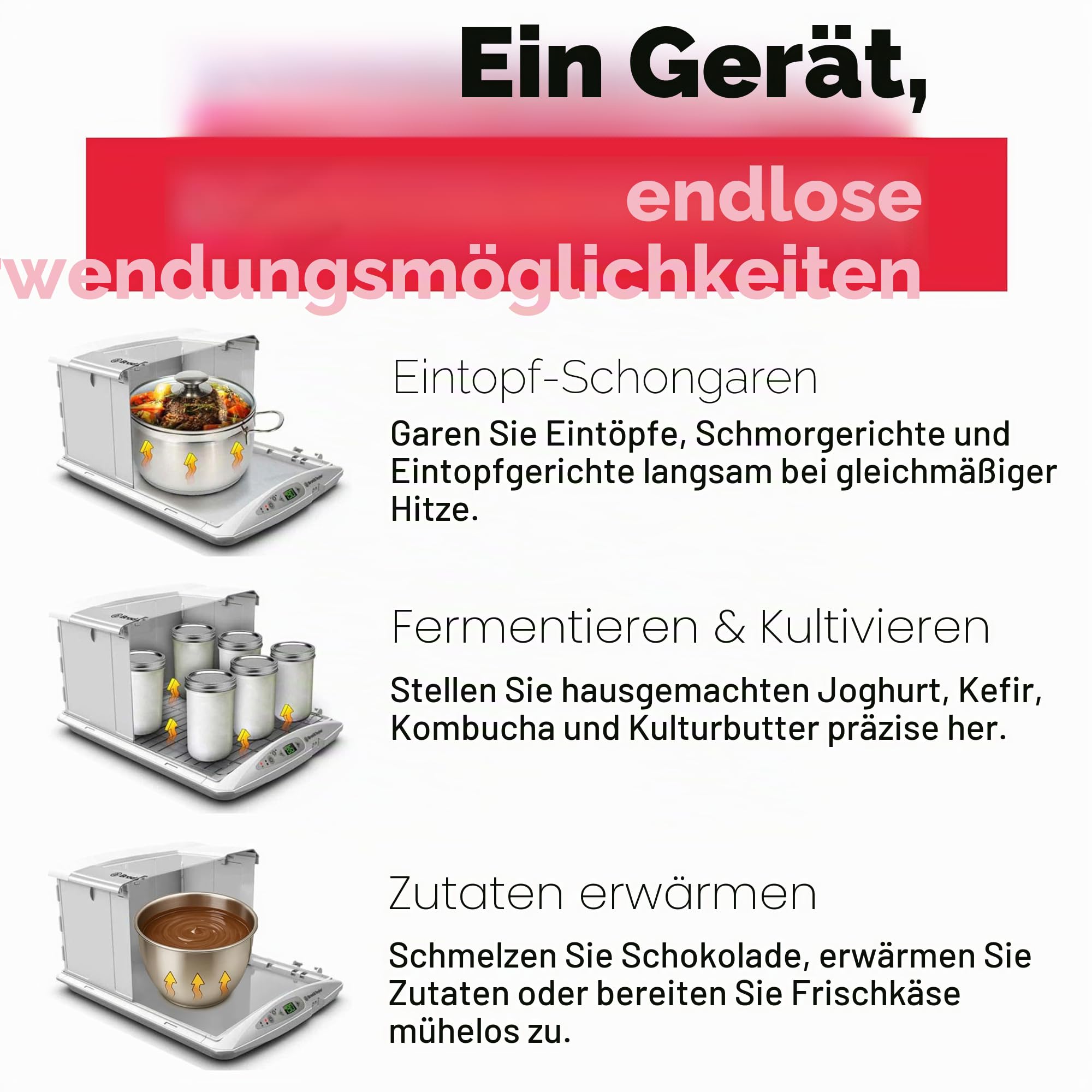 Brod and Taylor Regal-Set, Edelstahl Proofer and Slow Cooker weiß