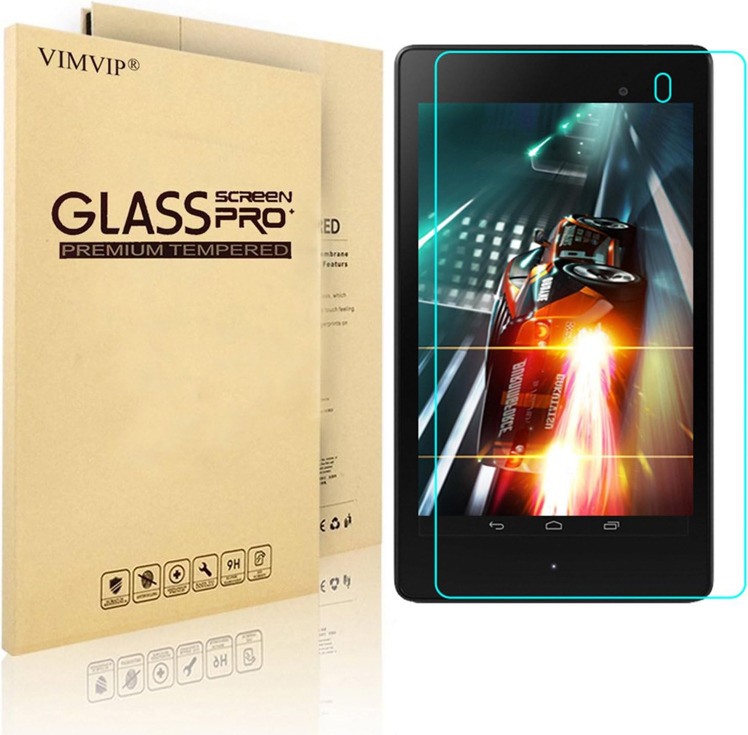 VIMVIP Google Nexus 7 2nd Glass Screen Protector Anti-Bubble Ultra HD - Extreme Clarity & Touch Responsive with Lifetime Replacements Warranty (Nexus 7 2nd)