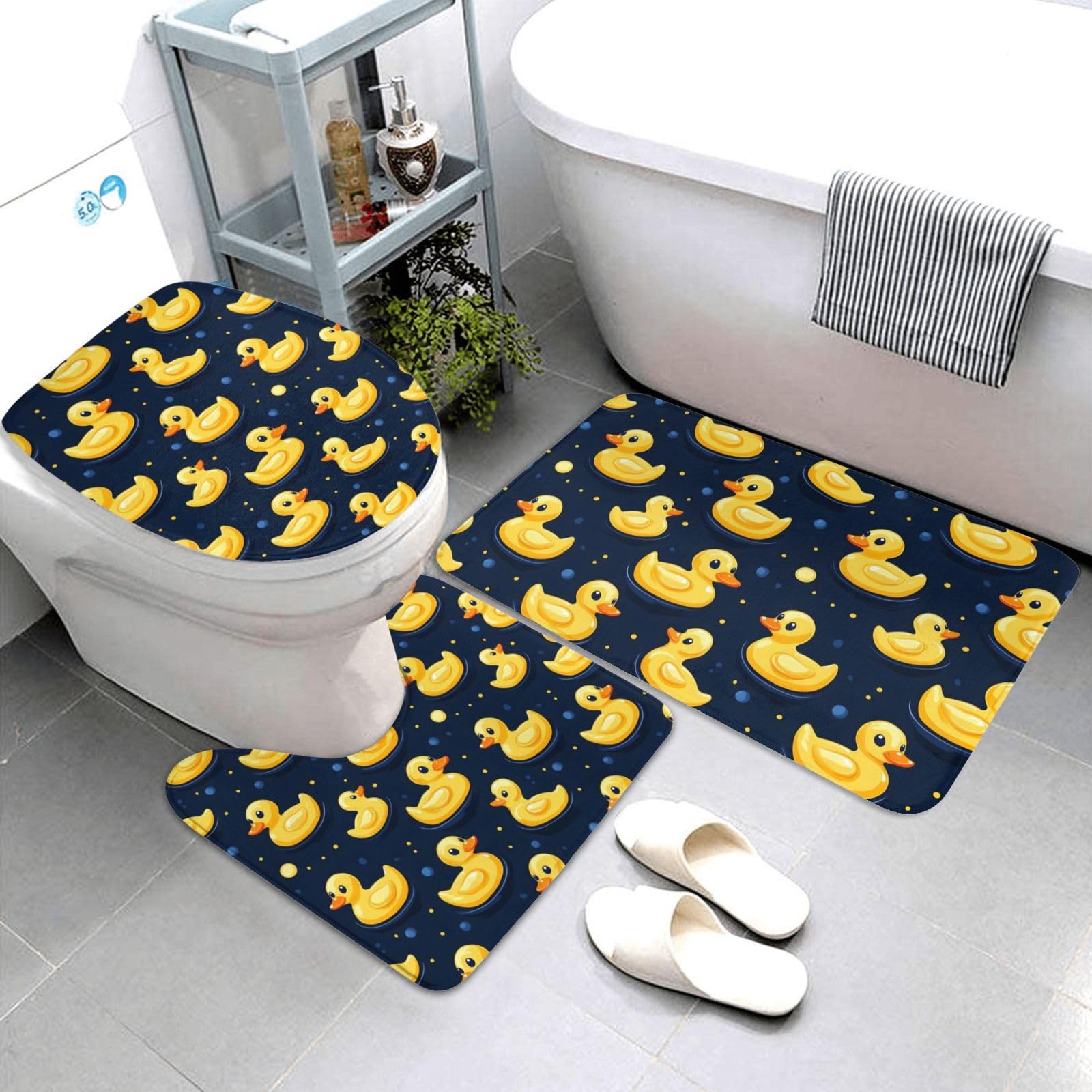 Tapis de salle de bain motif canard pour baignoire et douche familiale