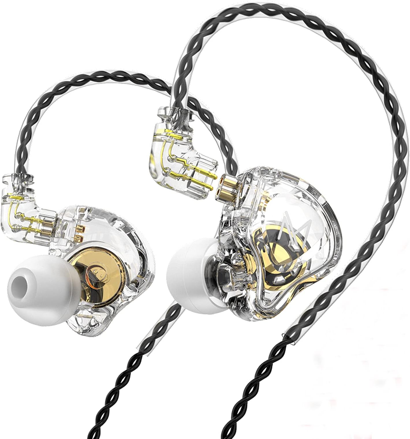 FEDAI TRN MT1 in-Ear Earphone Headphones, HiFi Earbud with 10mm Composite Magnetic Dynamic Driver, Detachable C Pin 0.75MM Cable (Transparent)