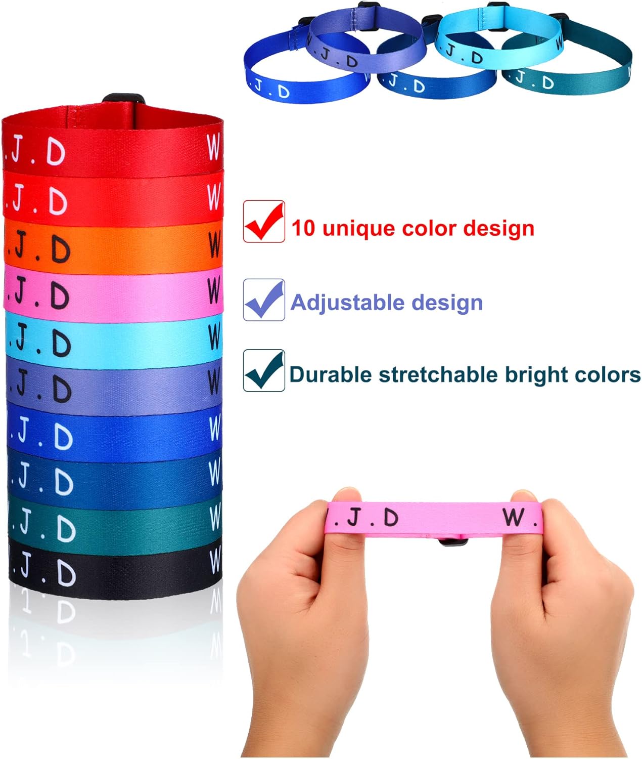 100 Pcs WWJD Bracelets What Would Jesus Do Bracelets Webbing Jesus Religious Christian Wristbands 10 Colors Woven Wristbands for Women Men - Image 2