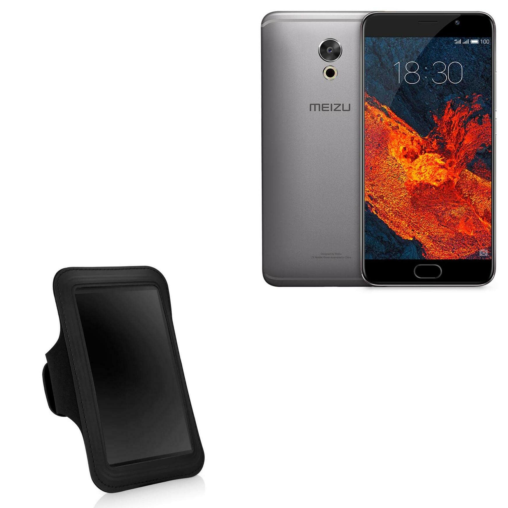 BoxWave Case Compatible with Meizu Pro 6 Plus - Sports Armband, Adjustable Armband for Workout and Running for Meizu Pro 6 Plus - Jet Black