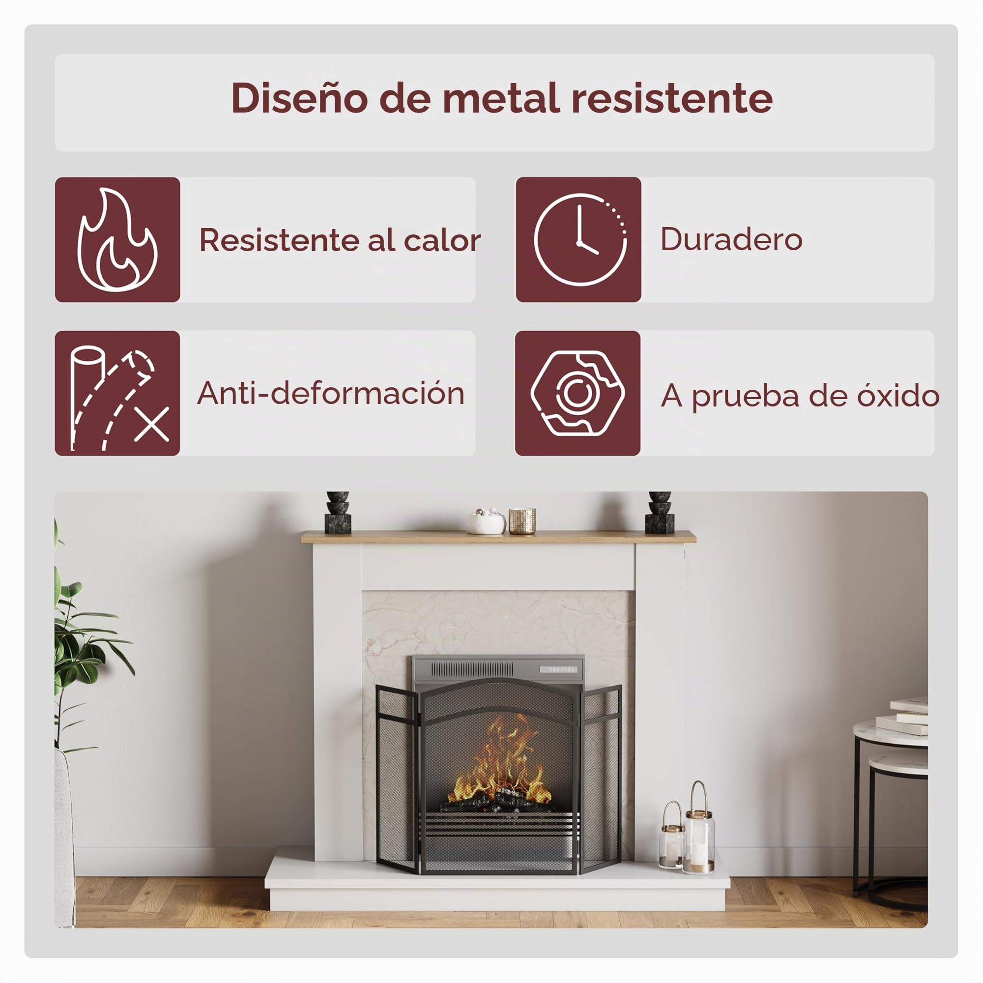 Fire Vida Milton Fire Screen - Protector contra chispas arqueado, Metal, Color Negro