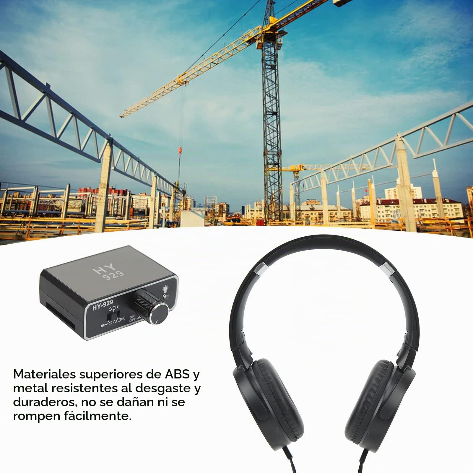 Detector de Fugas de Tubería de Agua Subterránea Intensificador de Sonido de Alta Resistencia Mejorado con Auricular Sensor de Agua Inteligente Adecuado para la Construcción del Sitio Inicio(EU)