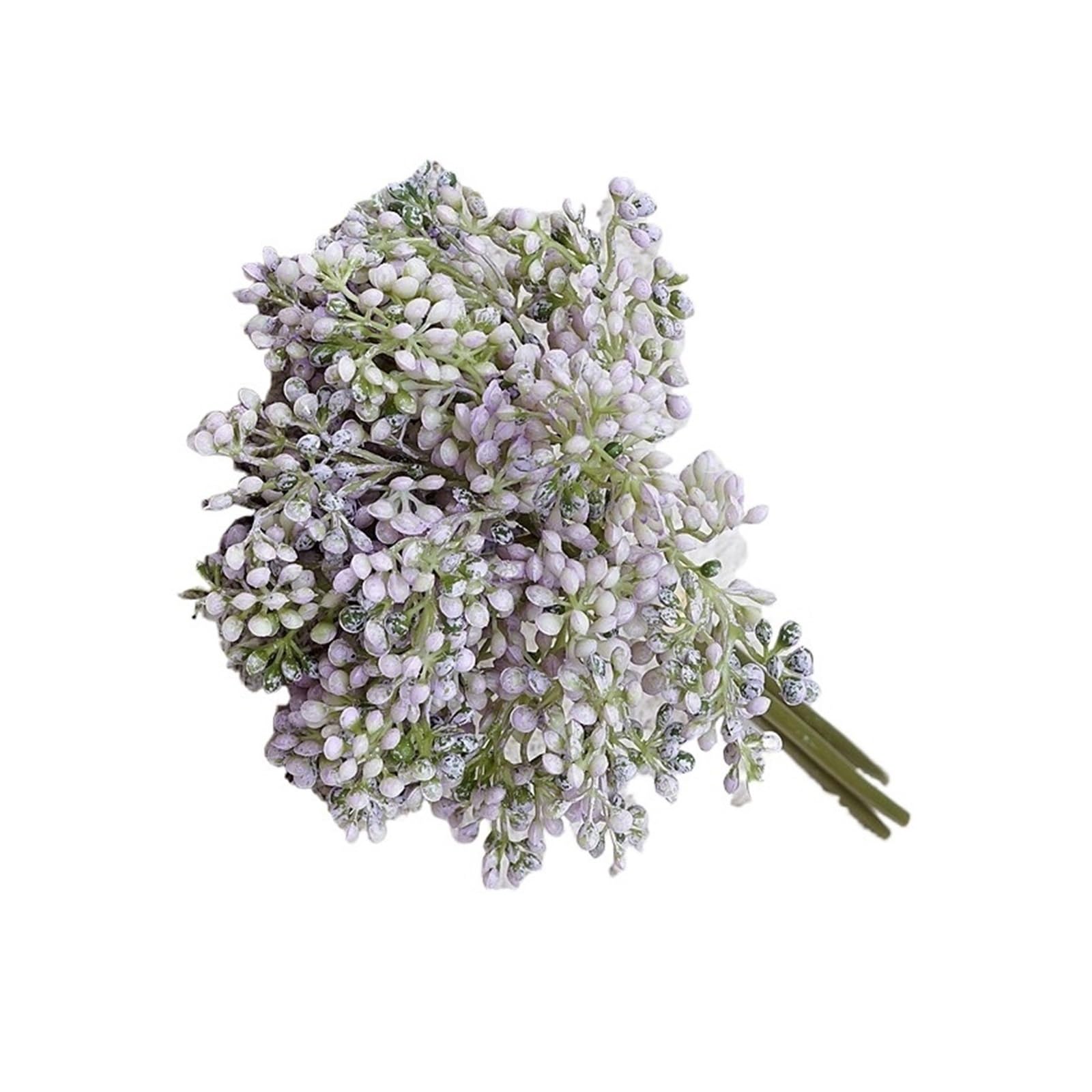 Casetlong 3pcs Artificial Flower Plastic Wedding Bouquet Home Decoration Arrangement Photography Props(Light Purple)