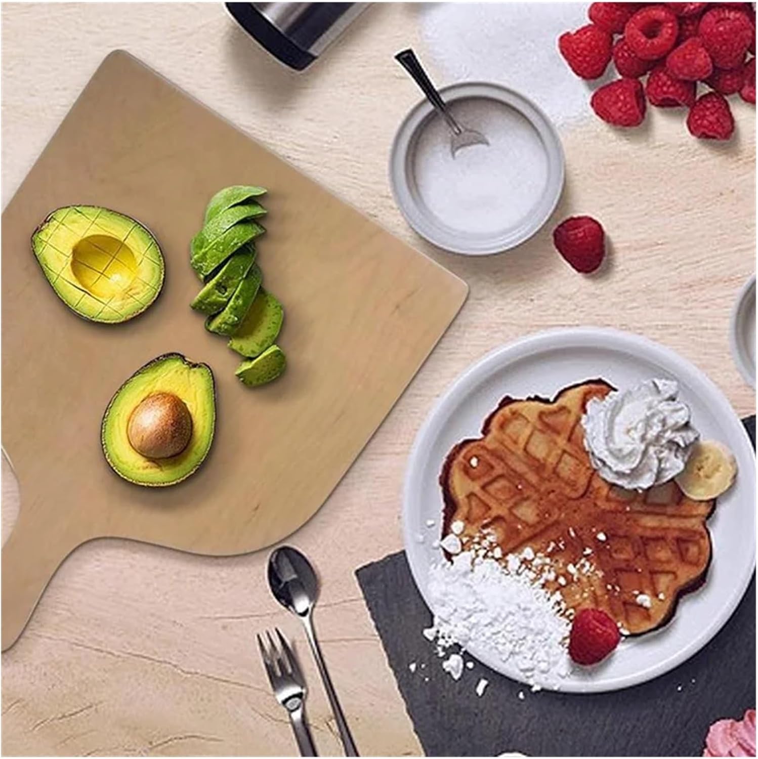 Genérico Wooden Pizza Shovel – Soft Outdoor Baking Peel for Bread, & Serving