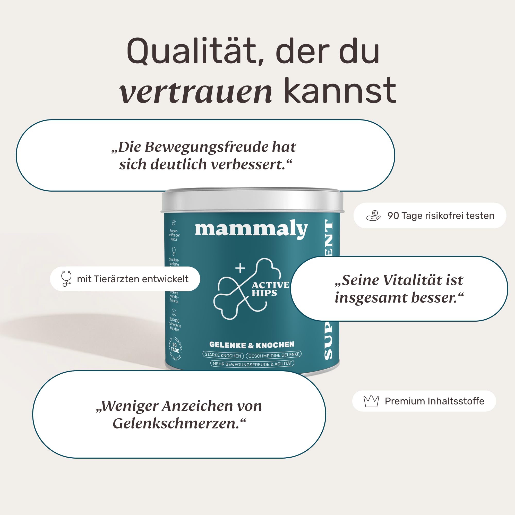 mammaly Active Hips® Grünlippmuschel-Komplex für Hunde (110 Snacks) – Ansicht 6