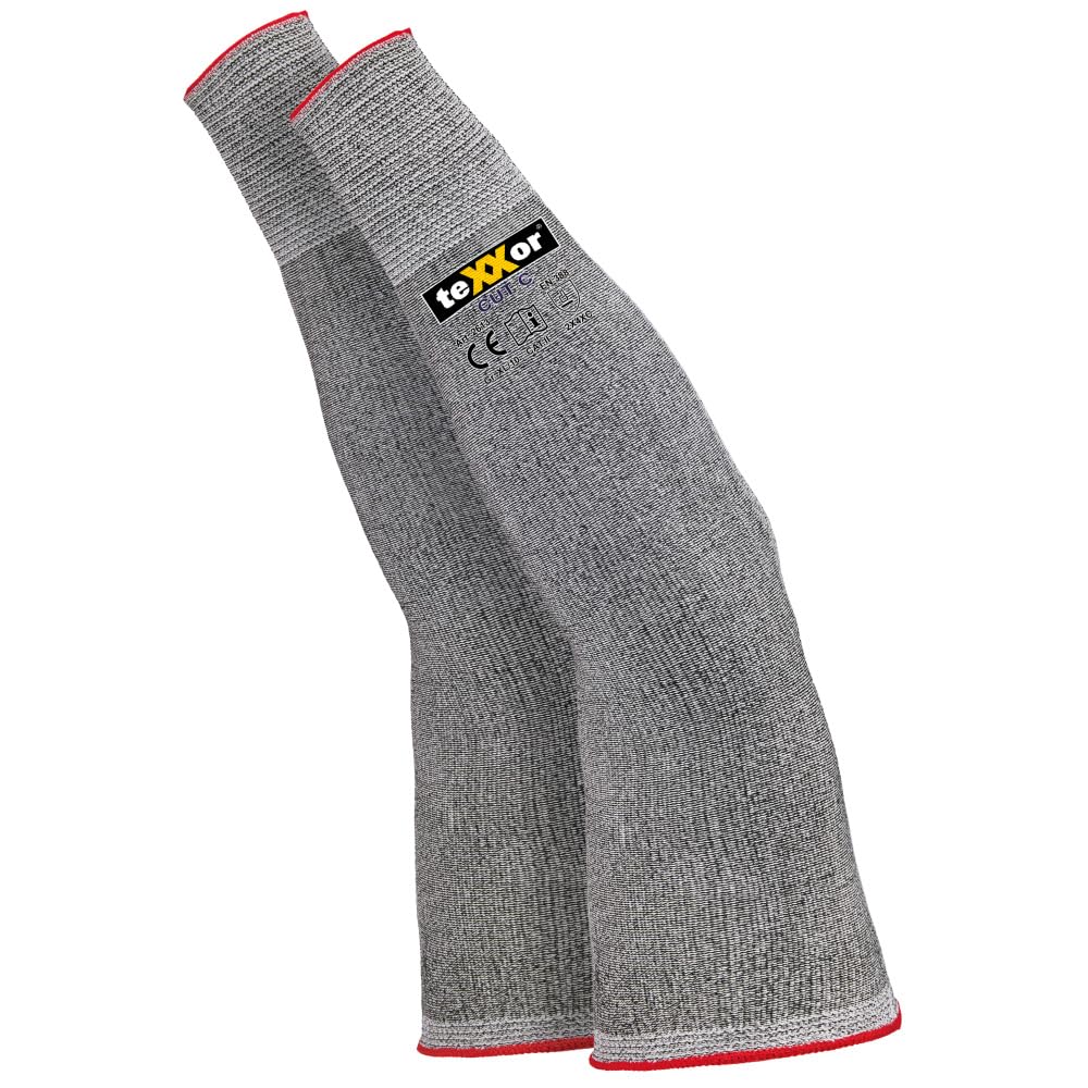 texxor 288 Stück Schnittschutz-Armstulpen 2613, CUT C, grau-schwarz, 8/M, Karton, Unterarmschutz, Schnittschutz-Armstulpen