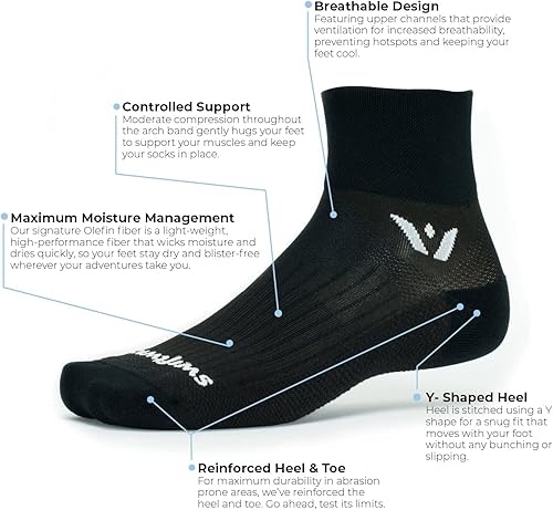 Miniatura 3 de Swiftwick - Calcetines deportivos para correr y ciclismo secado rápido calcetines acolchados