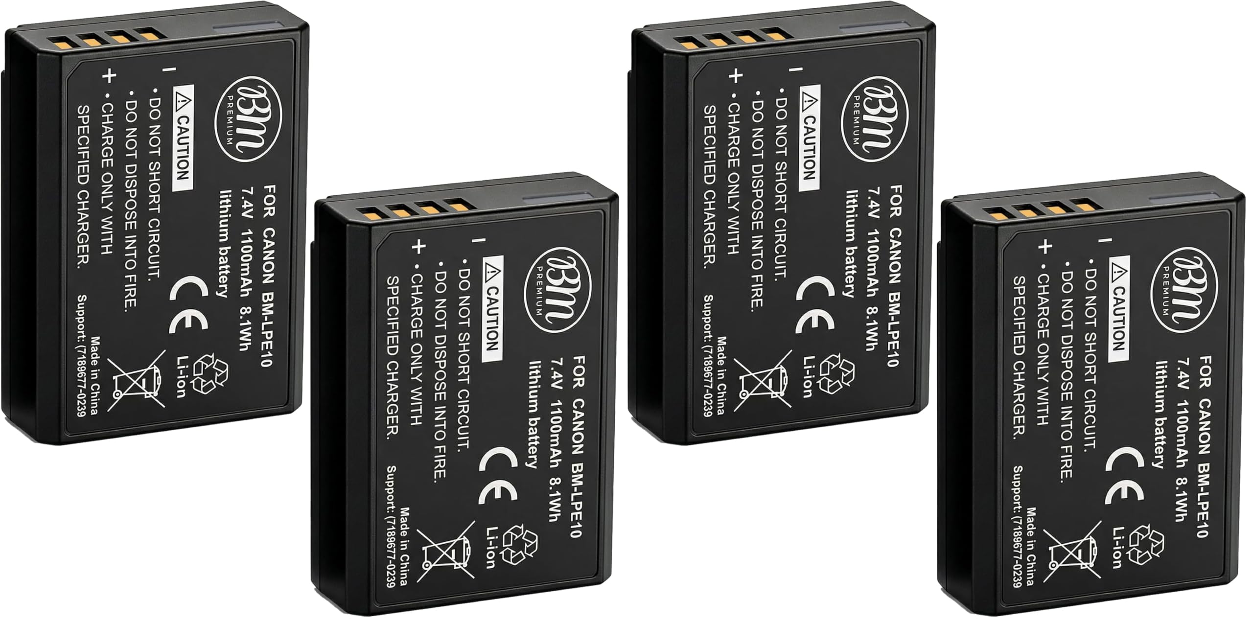 BM Premium 4-Pack of LP-E10 Batteries