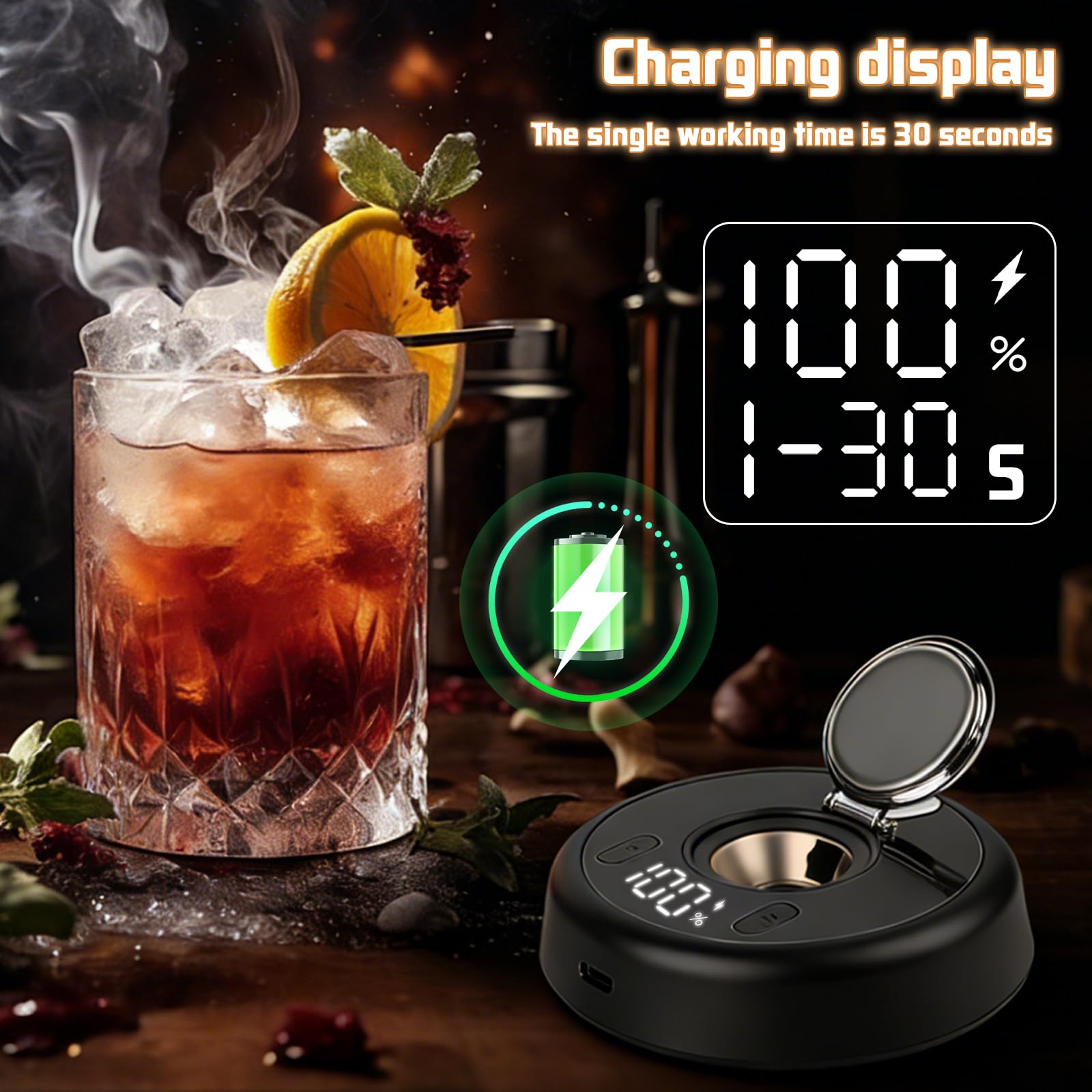 Zestaw do wędzenia whisky, elektryczny zestaw do wędzenia koktajli z 6 aromatami drewna, światło RGB, zestaw prezentowy do whisky, napojów, kawy, prezenty do whisky dla mężczyzn, prezent urodzinowy