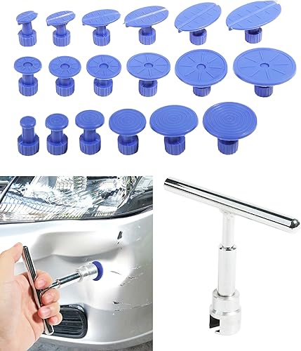 RACOONA Kit de extracción de abolladuras de automóvil de 18 piezas, kit de eliminación de abolladuras para automóviles, accesorios de automóvil,