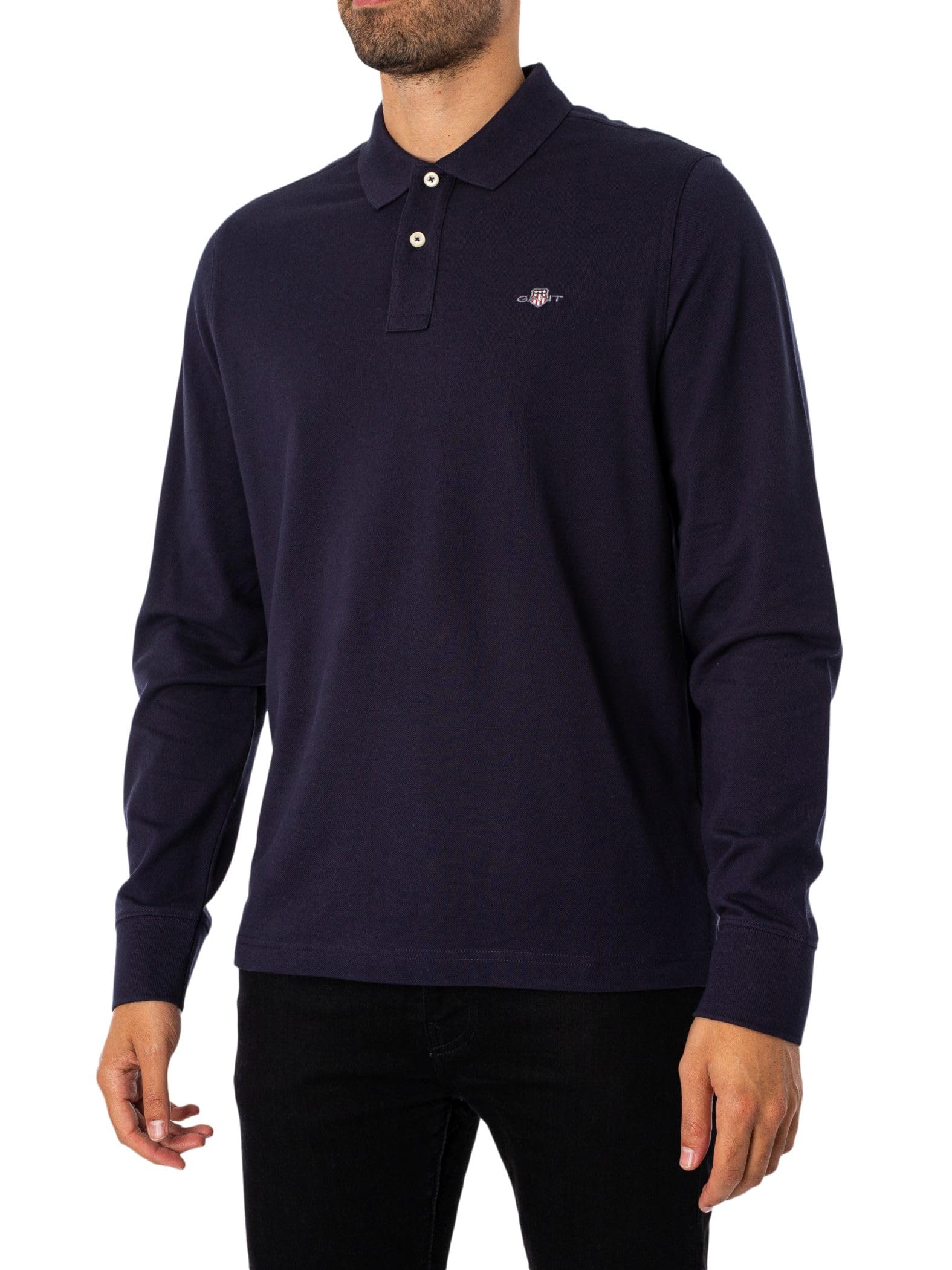 GANT Reg Shield LS Pique Rugger Camisa de Polo Hombre