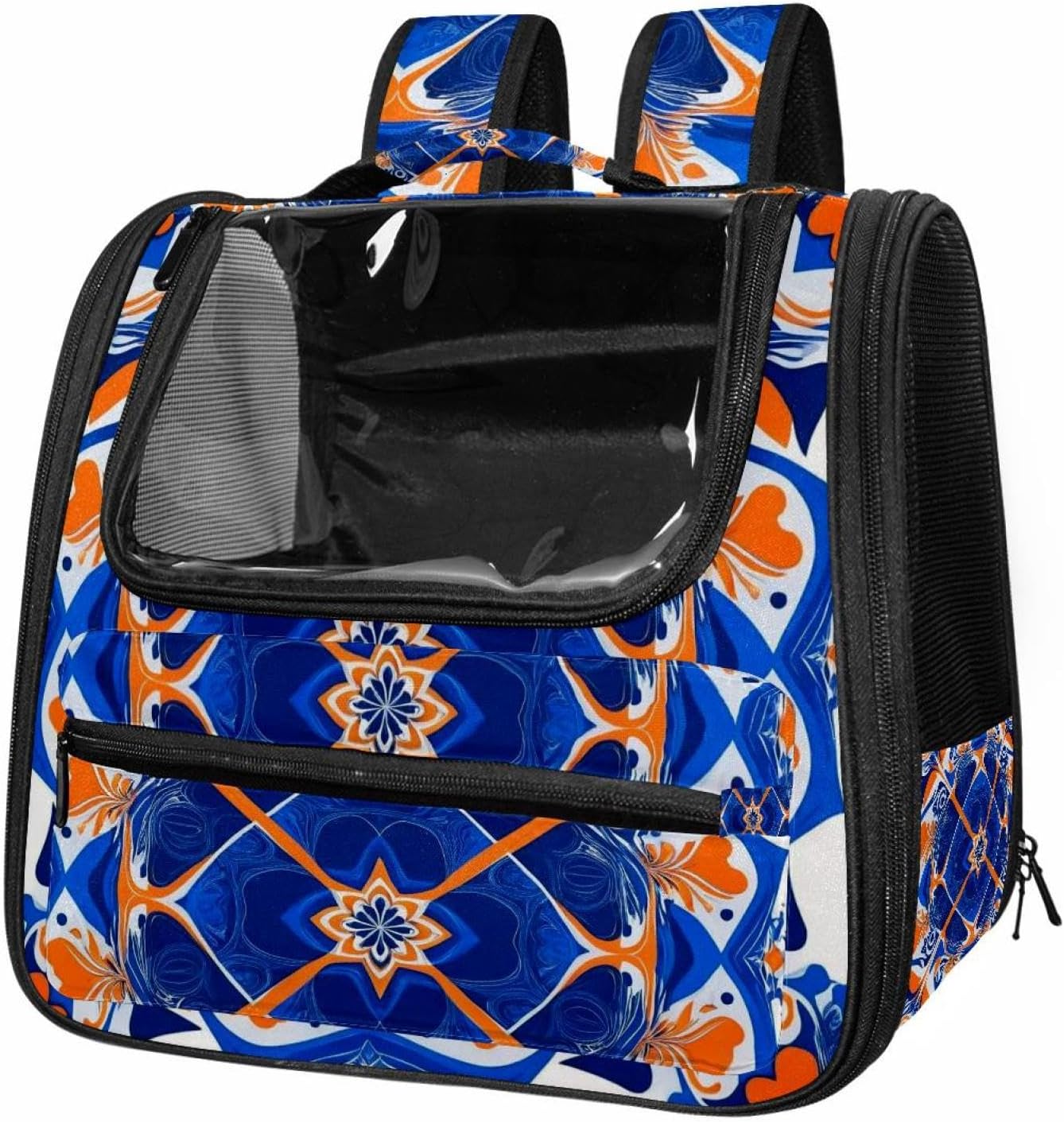 Portable Travel pet Backpack Carrier Hamster Bag Small Dog cat Carrier Breathable Hang Bag, Chenille Print