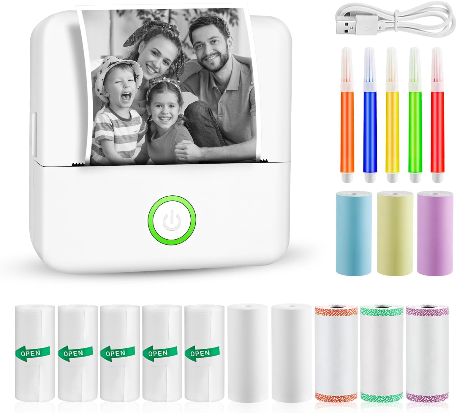 GuKKK Ini Photo Printer, Wireless, Bluetooth, Theral, Pink, 200 DPI - View #9