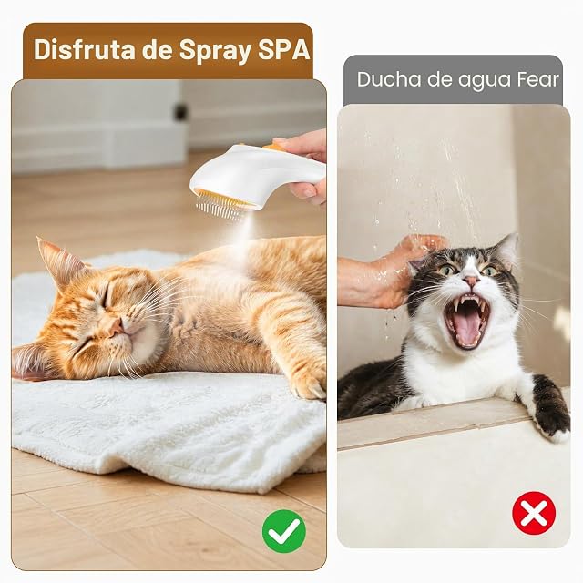 Foto 5 de 8 de Euqvunn Cepillo a Vapor para Gatos con Botón de Liberación