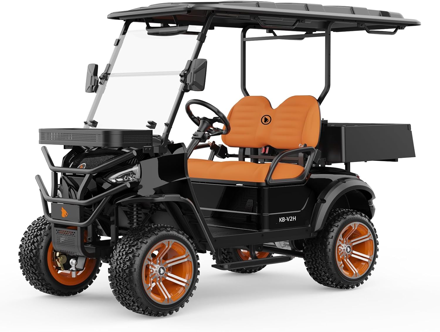 Electric Golf Cart - 48V 5KW AC Motor 100AH Maintenance-Free Lead-Acid Battery, 25 MPH Top Speed IP67 4-Wheel Hydraulic Disc Brakes & LED Lights for Golf Course/Community Travel