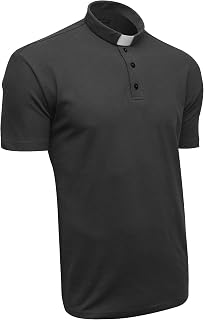 Clergy Polo Shirt Short Sleeve in Black Color (XL)