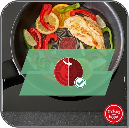 Miniatura 6 de Tefal C38806 - Sartén esencial de titanio duro de 11.0 in, revestimiento antiadherente con partículas de titanio, indicador de temperatura de señal
