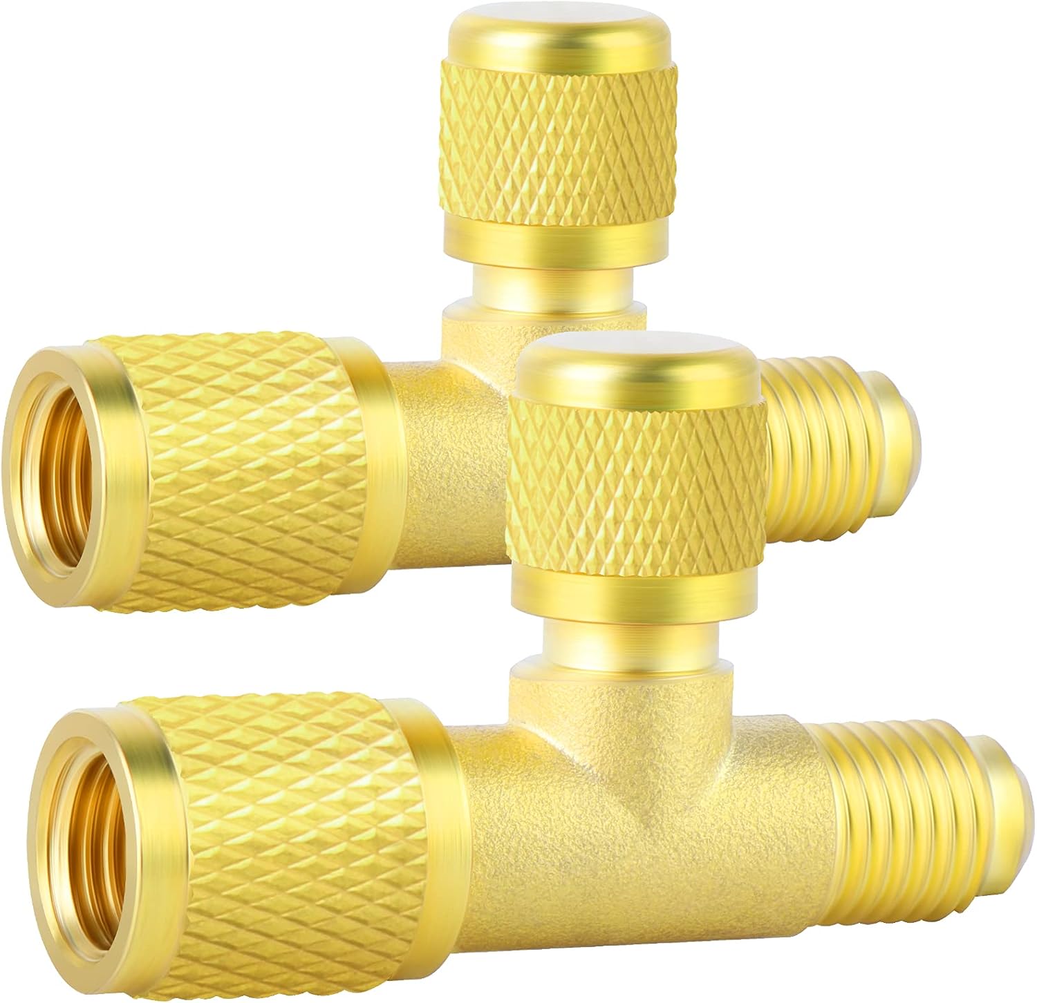 2 Pcs 1/4 Inch Male & Female SAE Flare Brass Quick Coupler Adapter,suitable for the Gauge Deep Vacuum Pump Manifold