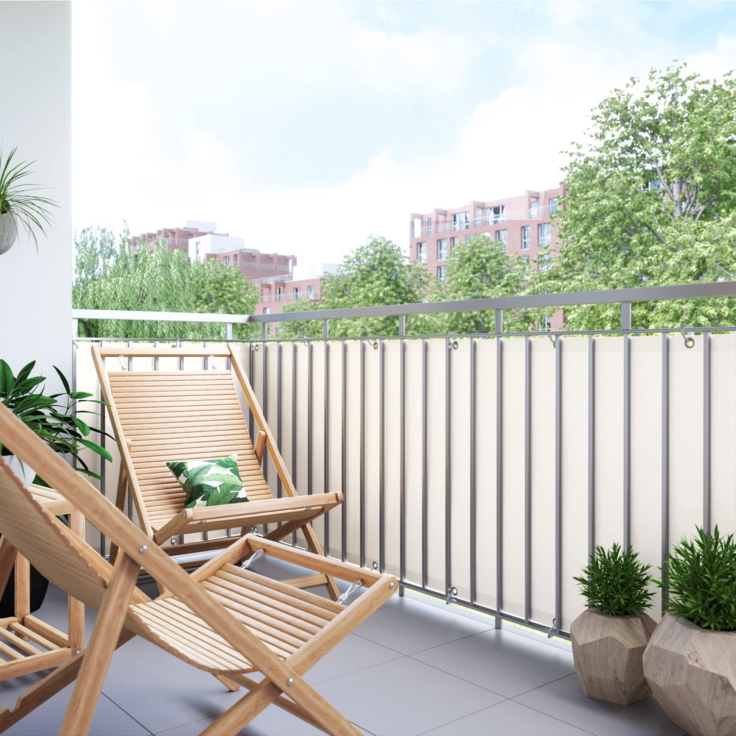 VisualizacióN De Privacidad, Escudo de privacidad, Opaca, Tamaño Personalizado Protección de Privacidad para Jardín Patio Trasero - Blanco 100x650cm