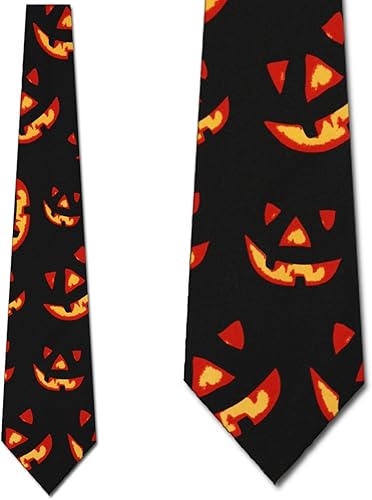 Jack-O-Lantern Corbata de Halloween Corbata de calabaza para hombre