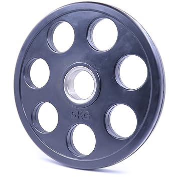 Kobo 7 Holes - Rubber Coated Olympic Cast Iron Weight Plate (51mm/2") - Commercial Grade (IMPORTED)