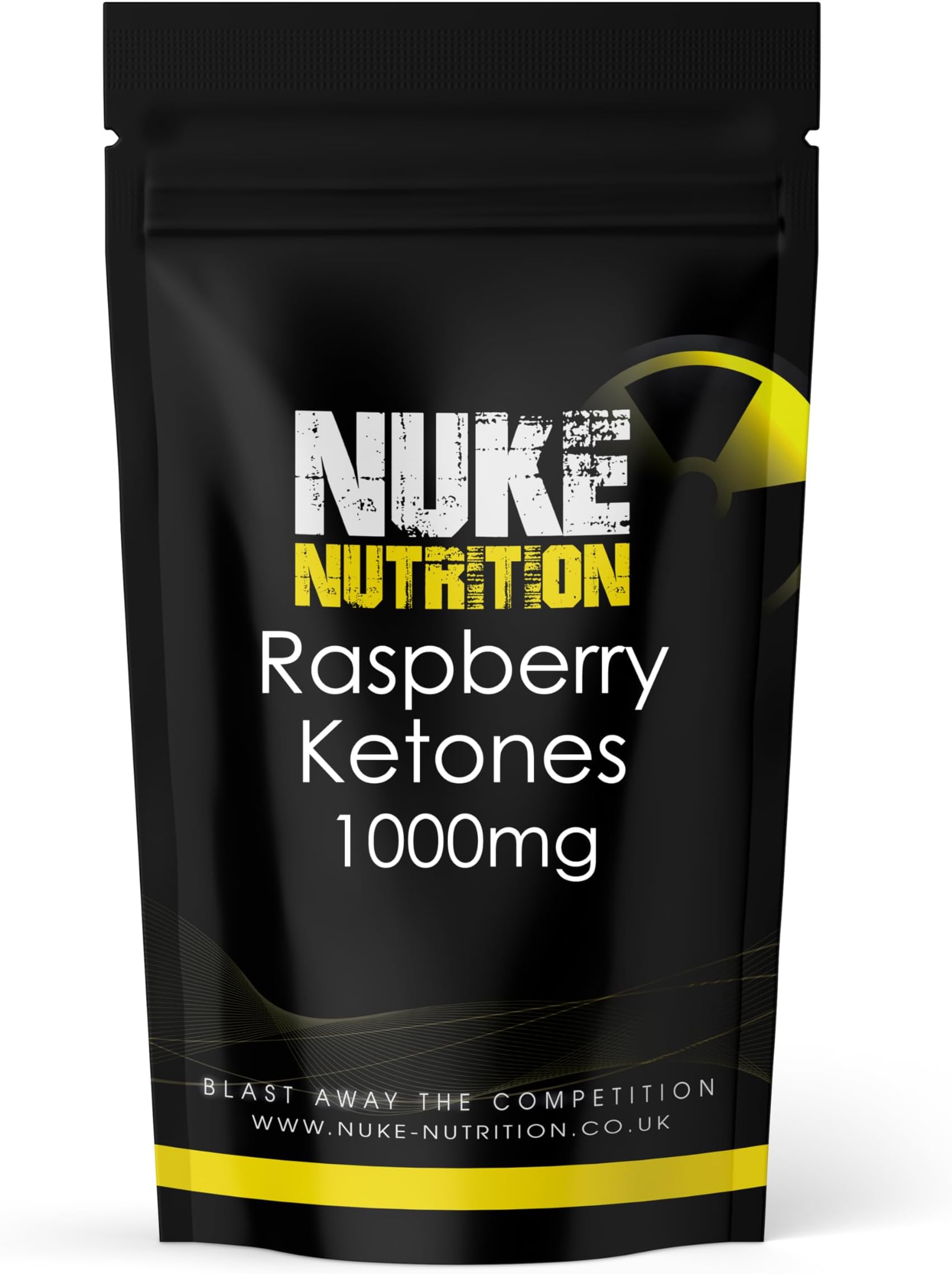 Nuke Nutrition Raspberry Ketones 1000mg - 60 Tablets - Max Strength Supplement & Keto Friendly - Made from Natural Ketones - Pure Raspberry Extract Pills for Men & Women