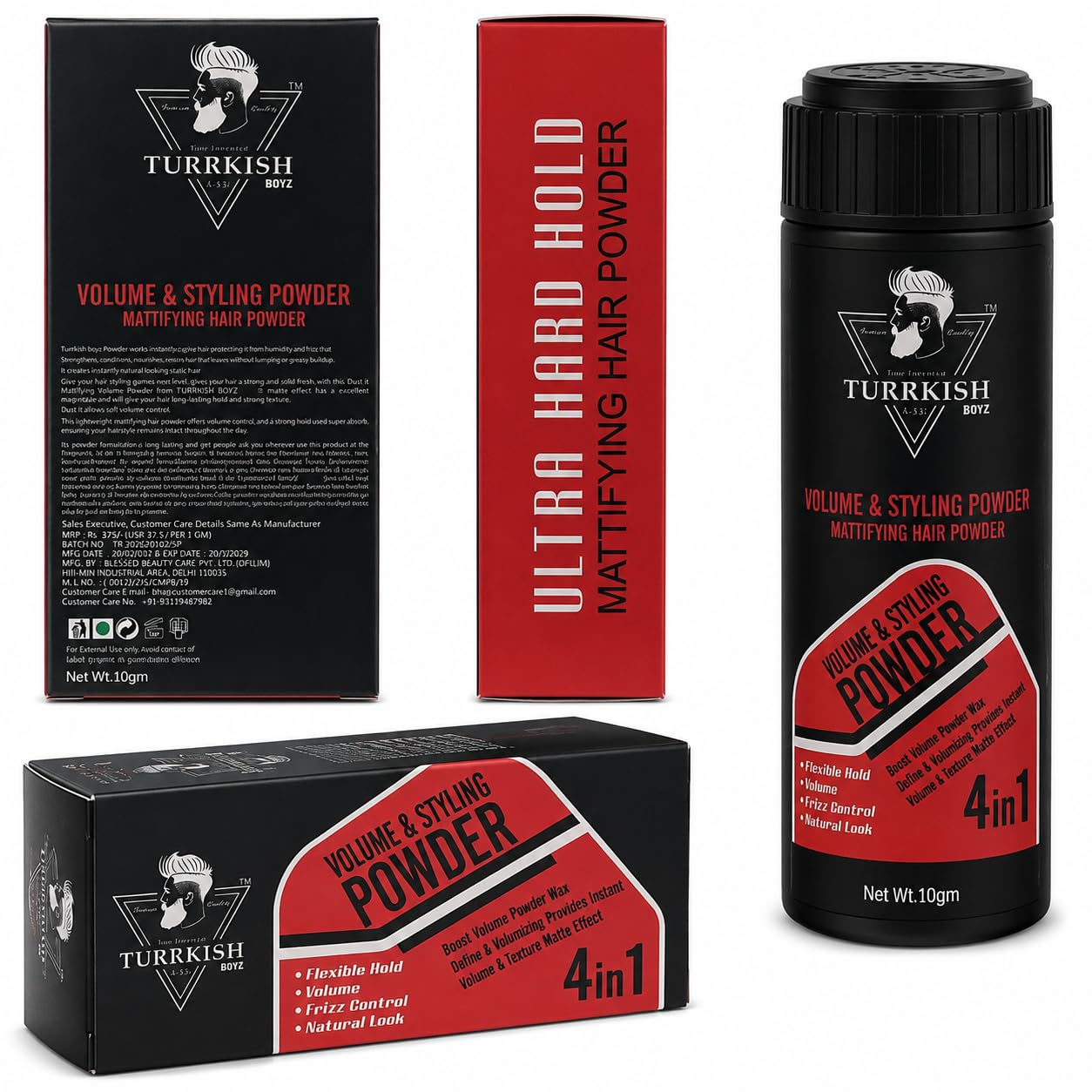 TURRKISH BOYZ Volume & Styling Mattifying Hair Powder 10g | 4-in-1 Formula, Ultra Hard Hold, Frizz Control, Matte Effect, No Greasy Buildup-image-16