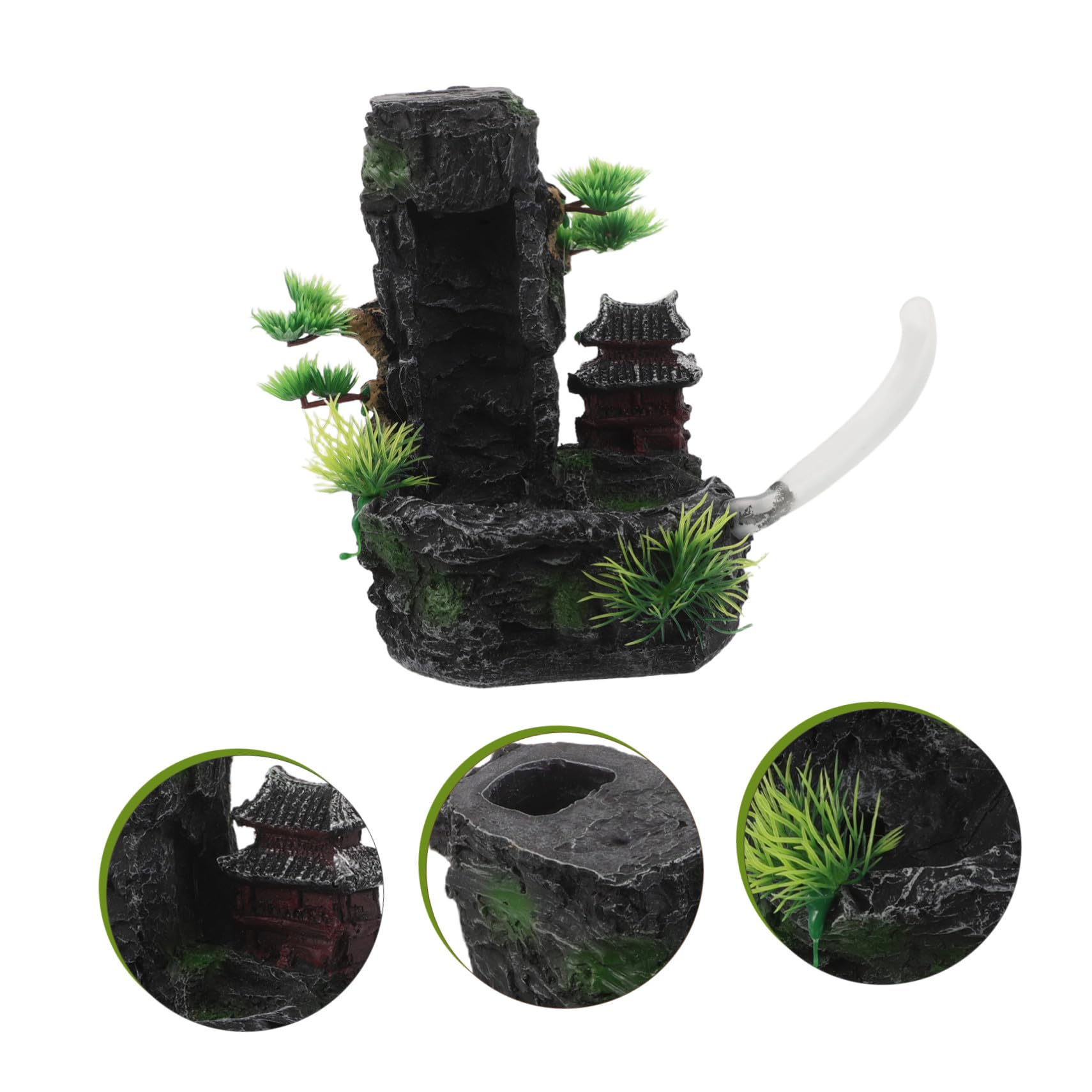 TOYANDONA Aquarium-Dekoration aus Kunstharz mit Fließendem Sand-Wasserfall für Innenbereiche Ornament als Versteck für Fische und Natürliche Landschaftsdekoration für Aquarien