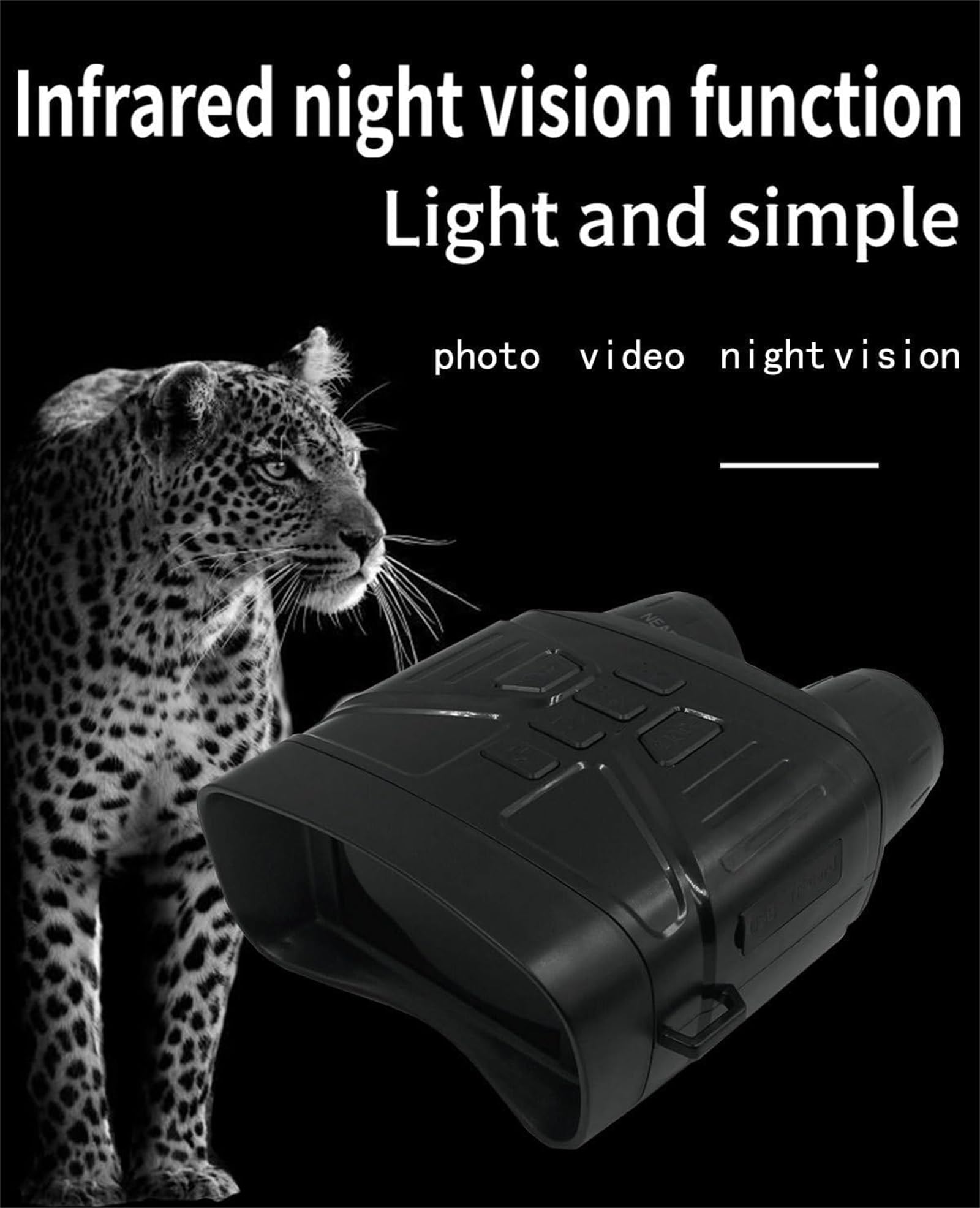 Gafas de visión nocturna 5K HD, zoom digital 10x, prismáticos infrarrojos de 300 m, batería recargable de 4000 mAh para caza y camping