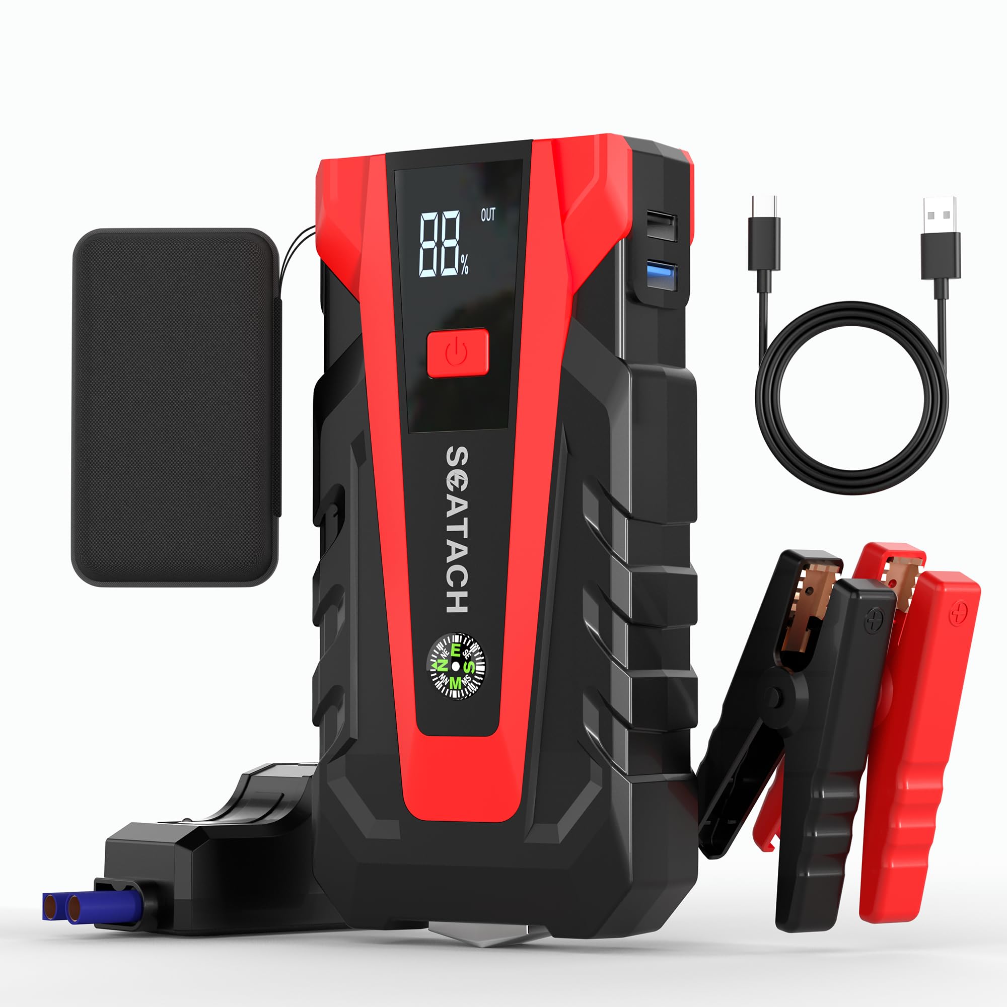 Scatach 6000A Car Battery Jump Starter 12V Portable Jump Starter Battery Pack up to 9 0L Gasoline and