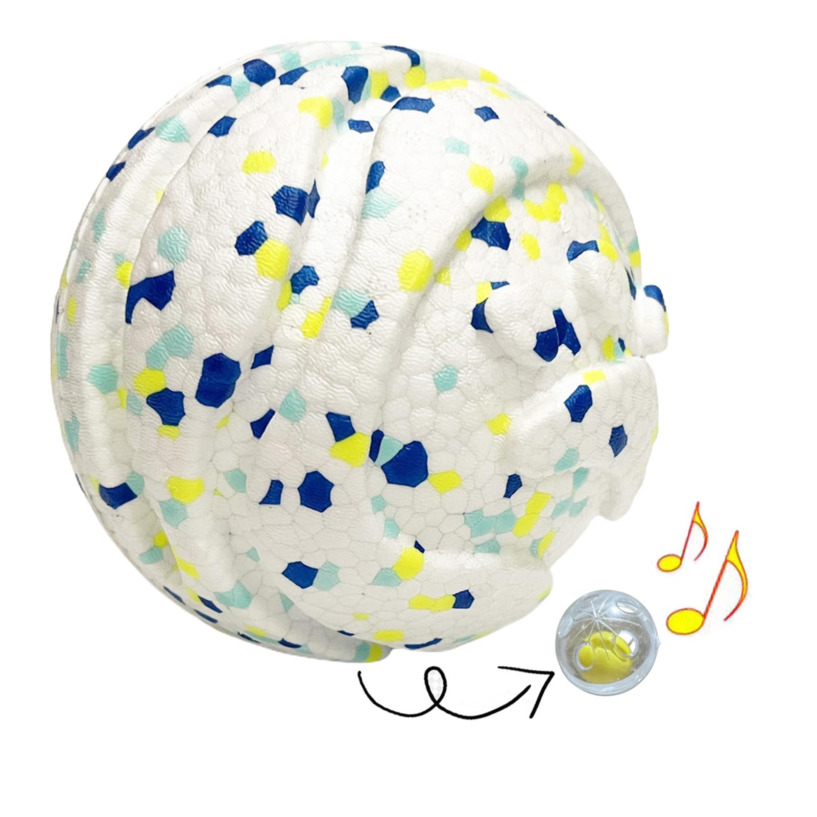 CAISHOW Dog Ball Squeak Toys (Bell ball 5.12in White B) — image 1