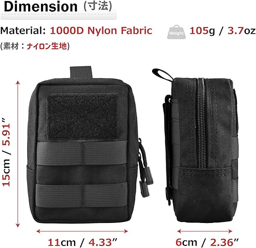 Miniatura 2 de Azarxis Molle Bolsas, tácticas compactas EDC pequeña bolsa de utilidad bolsa de cintura bolsas de almacenamiento administrador organizar equipo