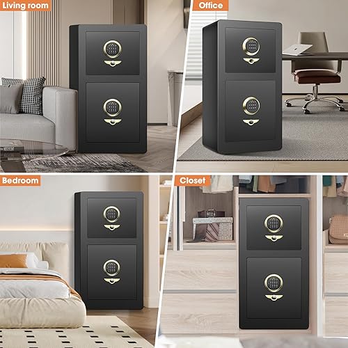 Miniatura 6 de 2025 actualizado Caja fuerte grande para el hogar de 8.1 pies cúbicos, resistente al fuego, impermeable, con doble seguridad, cajas fuertes
