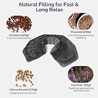 Vista 4 de Almohadilla térmica para microondas para dolor de cuello, hombros y espalda, con peso para microondas, con aroma a lavanda para compresas frías