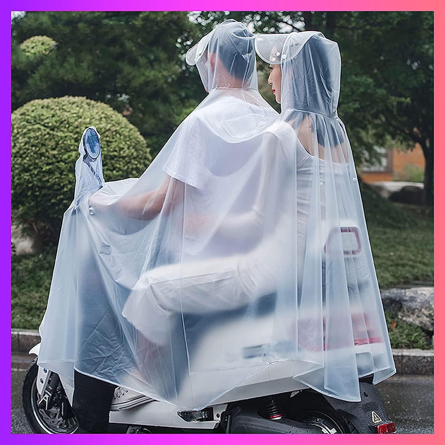 Chubasquero para Bicicleta eléctrica, Scooters, Funda para Poncho de Lluvia, Unisex, Doble PVC, Estampado de Lunares, Bicicleta eléctrica con Capucha, Poncho Impermeable, Bicicleta, motocic